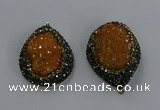 NGP3679 35*45mm teardrop plated druzy agate gemstone pendants