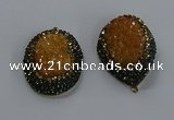 NGP3680 35*45mm freeform plated druzy agate gemstone pendants