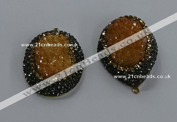 NGP3680 35*45mm freeform plated druzy agate gemstone pendants