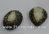 NGP3684 35*45mm freeform plated druzy agate pendants wholesale