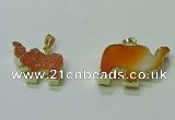 NGP3697 18*30mm - 22*35mm elephant druzy agate gemstone pendants