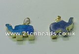 NGP3700 18*30mm - 22*35mm elephant druzy agate gemstone pendants