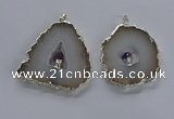 NGP3708 45*55mm - 50*65mm freeform druzy agate gemstone pendants