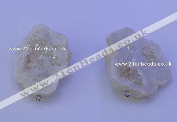 NGP3715 28*35mm - 40*45mm freeform plated druzy agate pendants