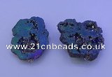 NGP3721 28*35mm - 40*45mm freeform plated druzy agate pendants