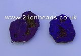 NGP3722 28*35mm - 40*45mm freeform plated druzy agate pendants