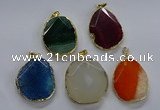 NGP3733 30*40mm - 35*45mm freeform agate gemstone pendants