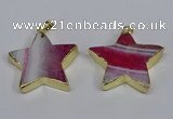 NGP3738 35*35mm star agate gemstone pendants wholesale