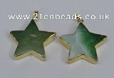 NGP3740 35*35mm star agate gemstone pendants wholesale