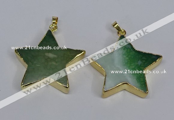 NGP3740 35*35mm star agate gemstone pendants wholesale