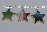 NGP3742 35*35mm star agate gemstone pendants wholesale