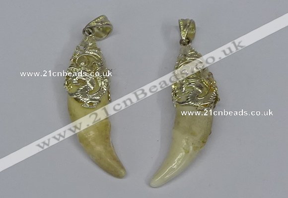 NGP3751 10*40mm - 12*45mm horn wolf tooth pendants wholesale