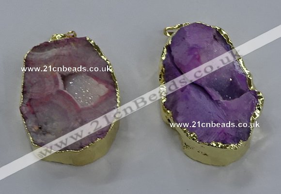 NGP3756 30*40mm - 40*50mm freeform druzy agate pendants