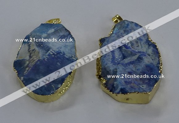 NGP3760 30*40mm - 40*50mm freeform druzy agate pendants