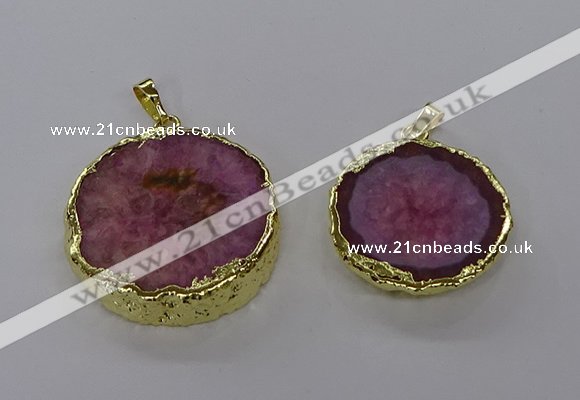 NGP3766 25*35mm - 35*40mm freeform druzy agate pendants