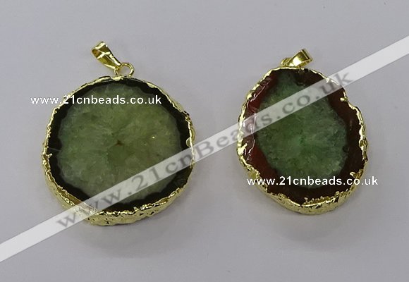 NGP3768 25*35mm - 35*40mm freeform druzy agate pendants