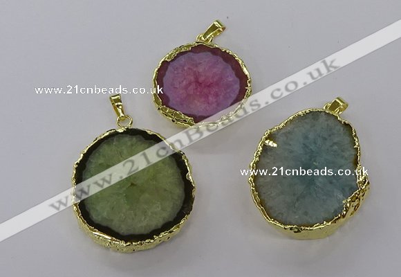 NGP3771 25*35mm - 35*40mm freeform druzy agate pendants