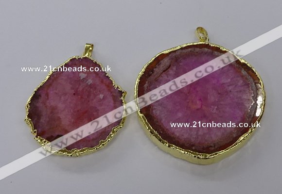 NGP3775 45*50mm - 55*60mm freeform druzy agate pendants