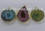 NGP3779 45*50mm - 55*60mm freeform druzy agate pendants