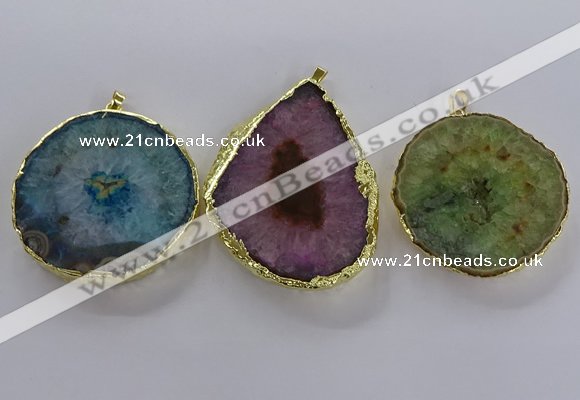 NGP3779 45*50mm - 55*60mm freeform druzy agate pendants