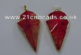 NGP3803 25*50mm - 28*55mm arrowhead agate gemstone pendants