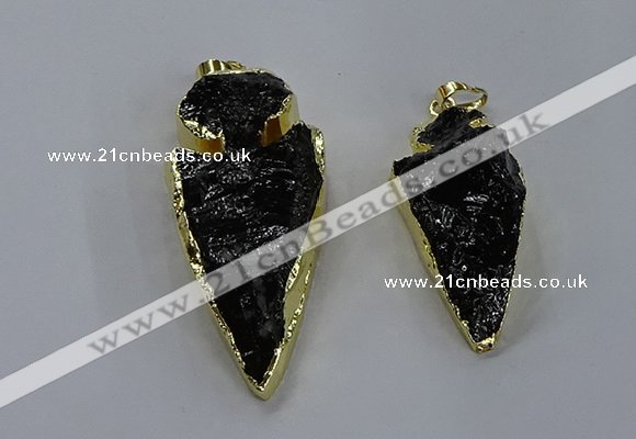 NGP3810 25*45mm - 30*60mm arrowhead dyed white crystal pendants