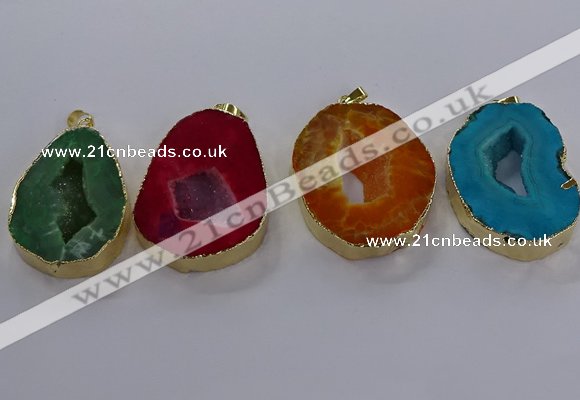 NGP3829 30*40mm - 40*50mm freeform druzy agate pendants