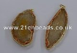 NGP3842 25*65mm - 35*70mm freeform agate gemstone pendants