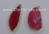 NGP3844 25*65mm - 35*70mm freeform agate gemstone pendants