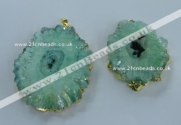 NGP3895 35*45mm - 50*60mm freeform druzy agate pendants