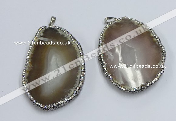 NGP3908 45*60mm - 55*65mm freeform druzy agate pendants wholesale