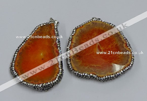 NGP3909 45*60mm - 55*65mm freeform druzy agate pendants wholesale