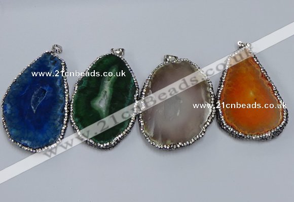 NGP3916 45*60mm - 55*65mm freeform druzy agate pendants wholesale