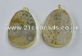 NGP3918 40*55mm freeform fossil coral pendants wholesale