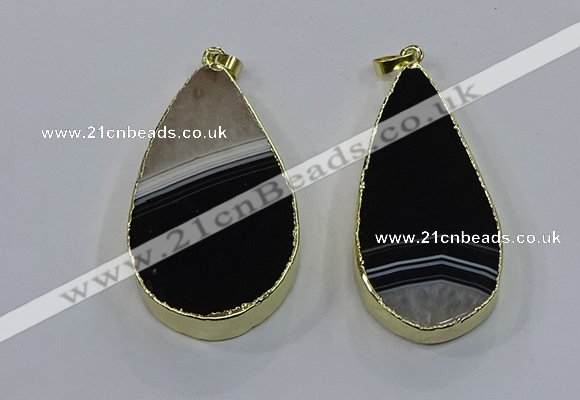 NGP3926 25*50mm - 30*55mm flat teardrop druzy agate pendants