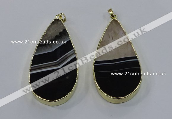 NGP3927 35*65mm - 40*70mm flat teardrop druzy agate pendants