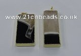 NGP3928 25*55mm - 30*60mm rectangle druzy agate pendants