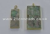 NGP3930 20*45mm - 30*60mm rectangle green gemstone pendants