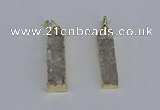 NGP3940 10*35mm - 12*30mm rectangle druzy agate pendants wholesale