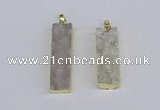 NGP3942 12*50mm - 15*45mm rectangle druzy agate pendants wholesale