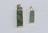 NGP3947 10*25mm - 12*45mm rectangle druzy agate pendants wholesale