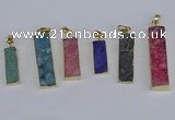 NGP3950 10*25mm - 12*45mm rectangle druzy agate pendants wholesale