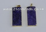 NGP3954 20*50mm - 25*45mm rectangle druzy agate gemstone pendants