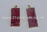 NGP3955 20*50mm - 25*45mm rectangle druzy agate gemstone pendants