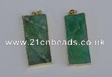 NGP3957 20*50mm - 25*45mm rectangle druzy agate gemstone pendants