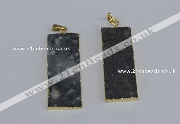 NGP3959 20*50mm - 25*45mm rectangle druzy agate gemstone pendants