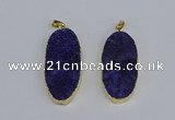 NGP3964 22*45mm - 25*50mm oval druzy agate pendants wholesale