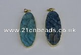 NGP3966 22*45mm - 25*50mm oval druzy agate pendants wholesale