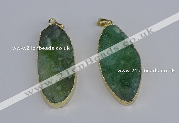 NGP3967 22*45mm - 25*50mm oval druzy agate pendants wholesale