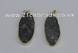 NGP3969 22*45mm - 25*50mm oval druzy agate pendants wholesale